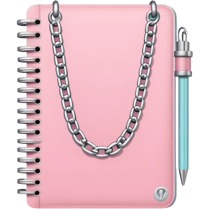 pastel emo notebook with a chain emoji