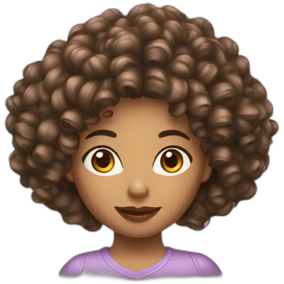 femme cheveux boucle emoji