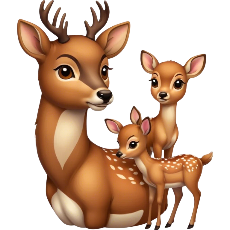 Deer with fawn emoji
