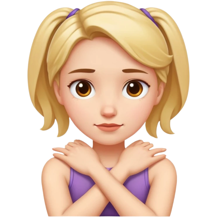 Arms crossed holding neck girl emoji