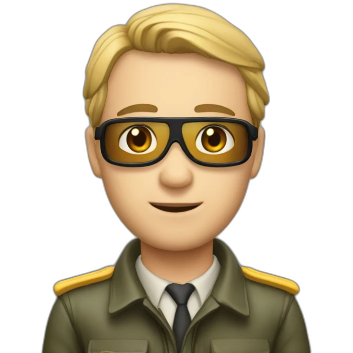 Pilote de chasse qui ne sourit pas emoji