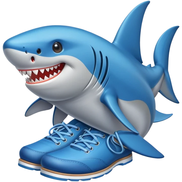 Tiburón con zapatos azules  emoji