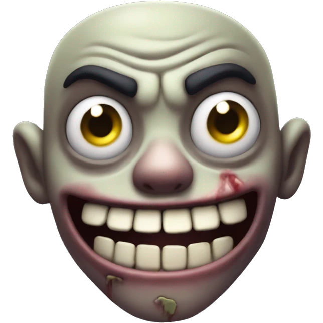 CARA DE ZOMBIE PVZ SONRIENTE CON  UN DIENTE emoji