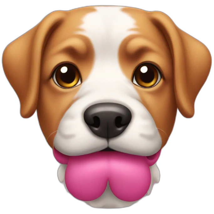 dog with pink mustache emoji
