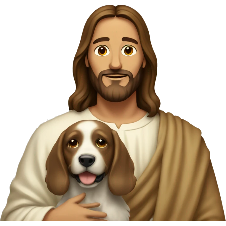 Jesus with a dog emoji