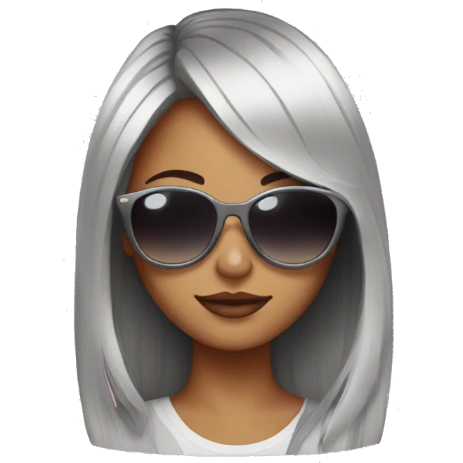 cool girl with sunglasses emoji