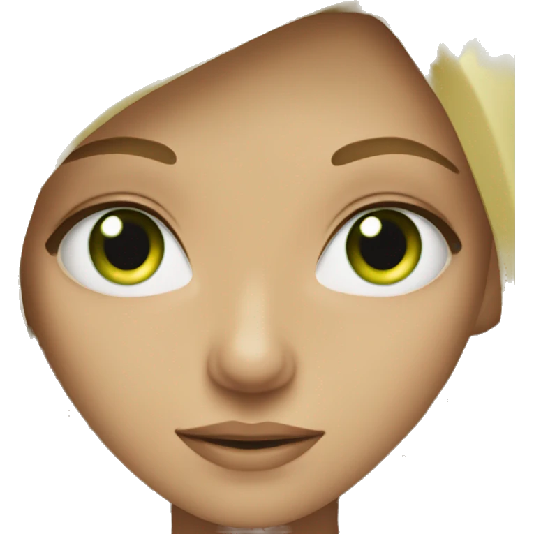A blonde girl have green eyes  emoji