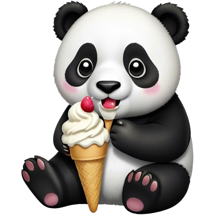 Panda eating ice cream emoji