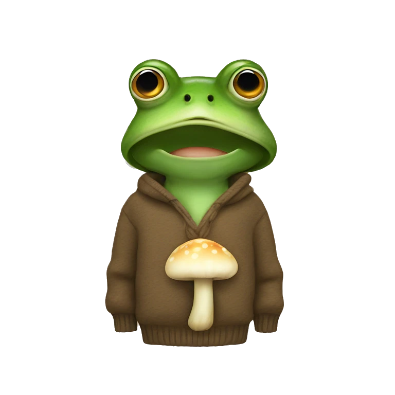 Frog in a mushroom sweater  emoji