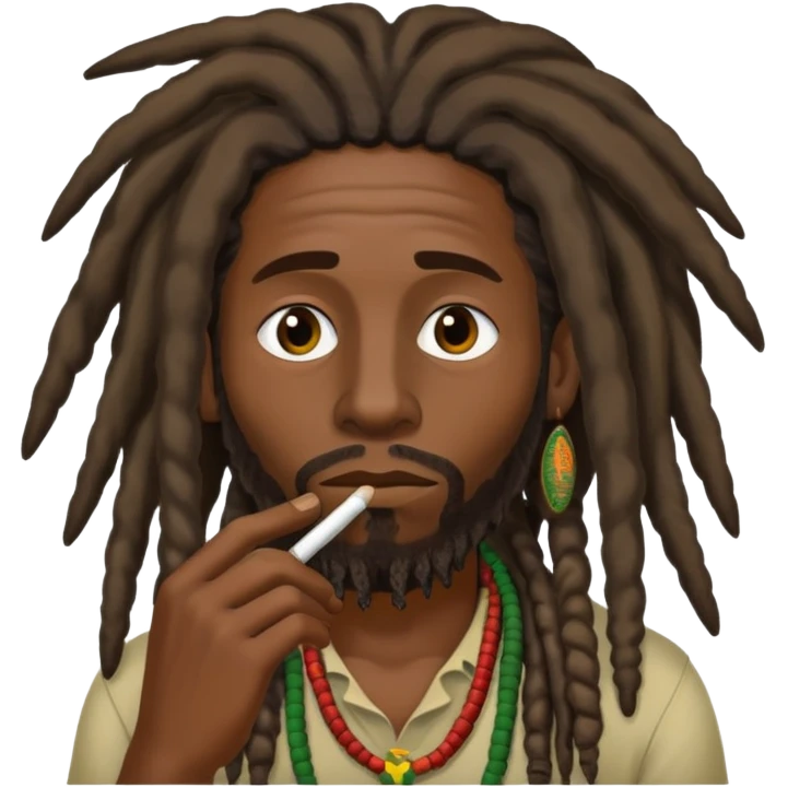 Rastaman thinking thats its time to smoke question mark emoji