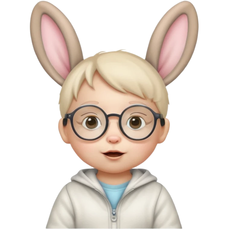 bunny ear wearing small baby spectacled emoji