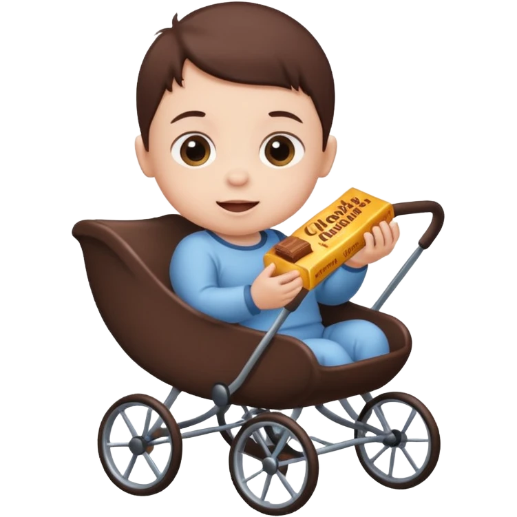 Baby in Chocolate push chair emoji