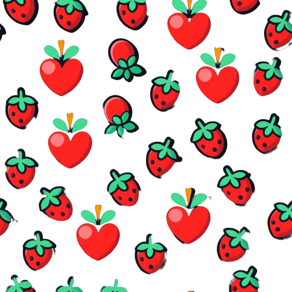 heart shape made out of berries emoji