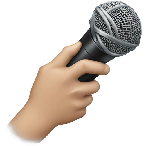 Hand above microphone dropping it emoji