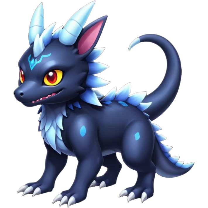 Dark Cute Shiny Nargacuga--Fakémon-hybrid-creature (full body)  emoji