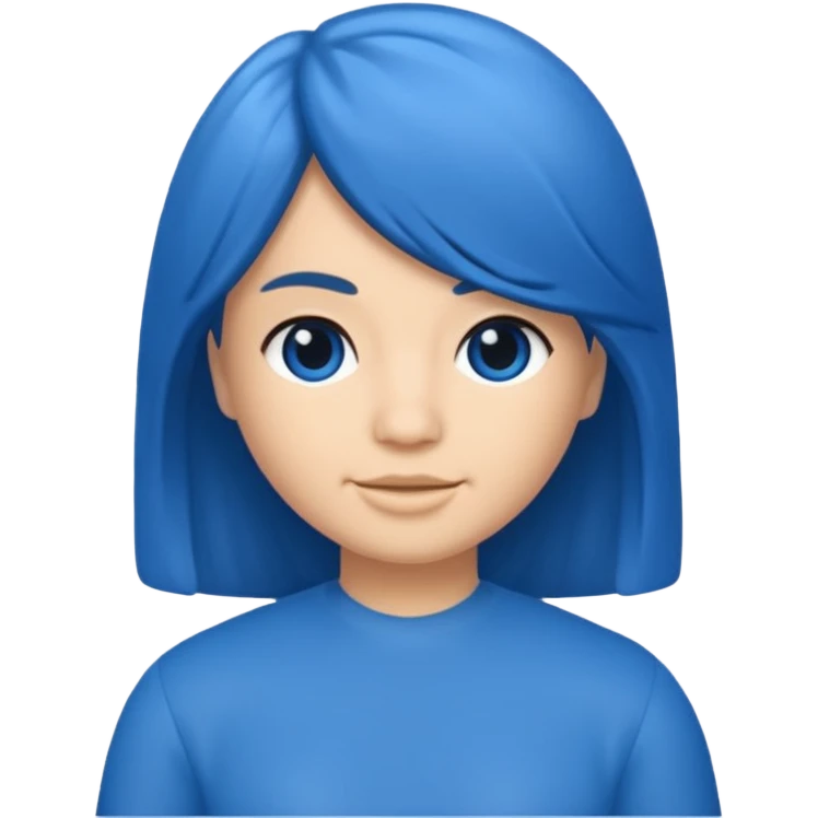Memoji cabello azul grosera emoji