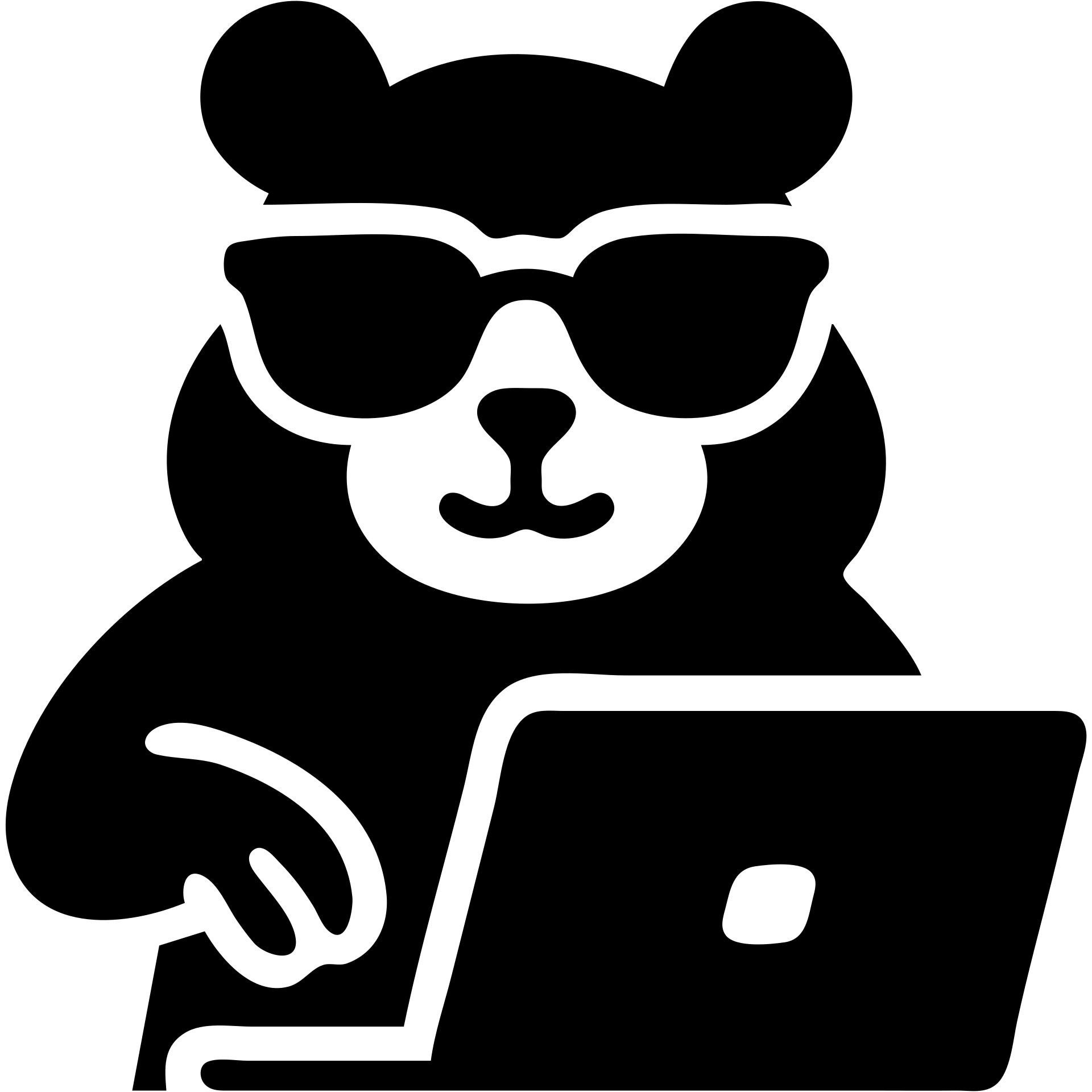 mature modern hamster with cool glasses, creating a design or making animations, showing creative action, solid black background, no overlap with other elements emoji