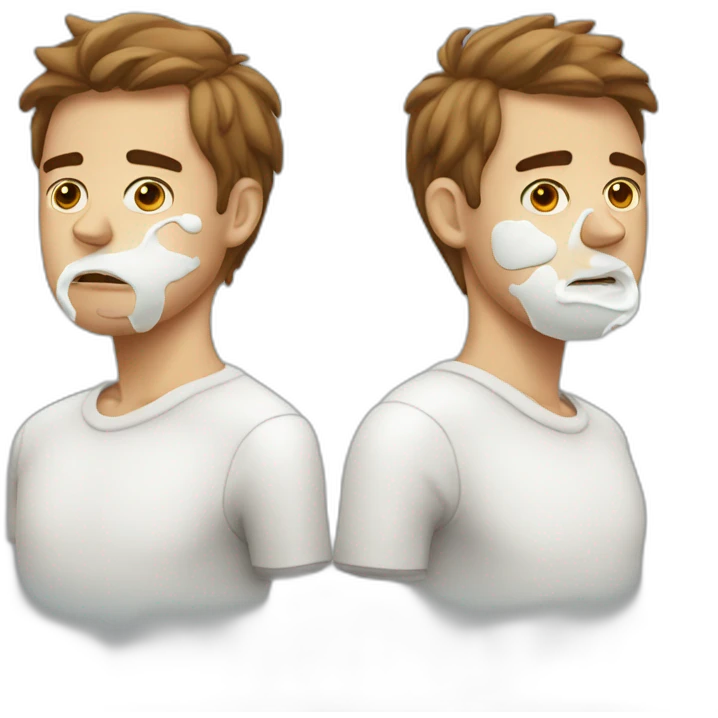 Sad man with yogurt on face emoji