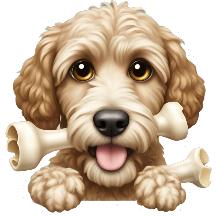 Cockapoo with a bone emoji
