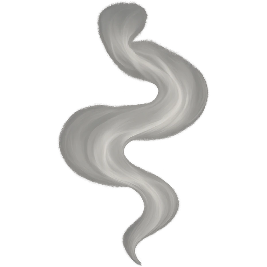 a semi-transparent, wispy white mist swirl, light and airy, resembling steam in a sauna, transparent background emoji