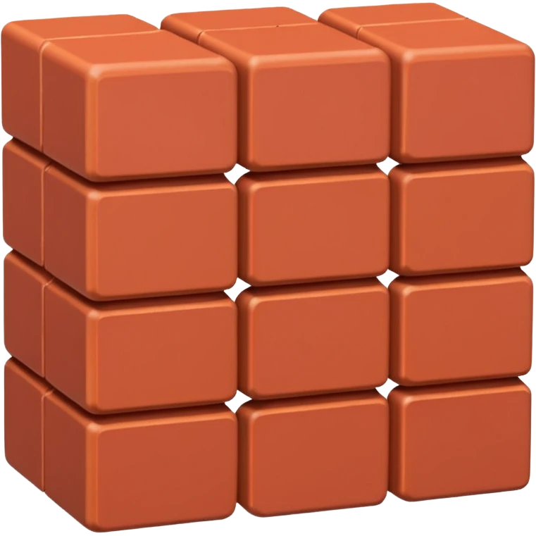 three 3d bricks emoji