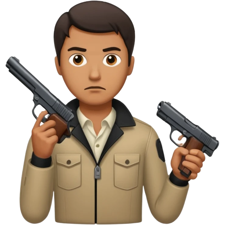 Hombre con pistola negra emoji
