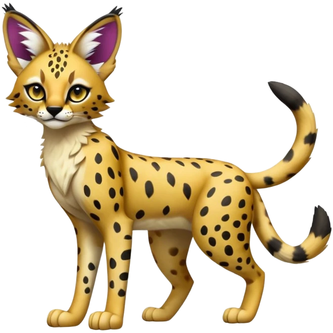 Anthro Epic Edgy Colorful Serval-Vernid-Trico full body emoji