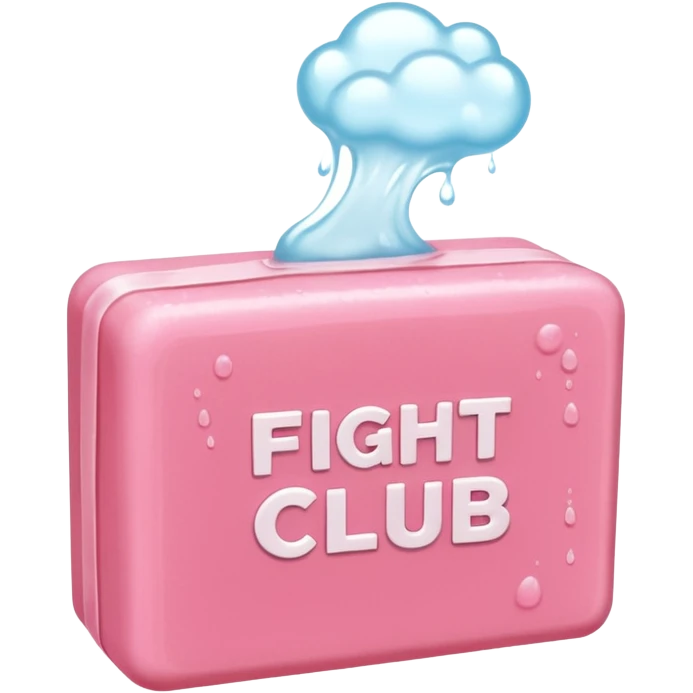 wet pink soap bubbly with "fight club" on it emoji