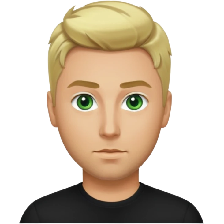 Lance Bass green eyes, blonde hair, black shirt emoji