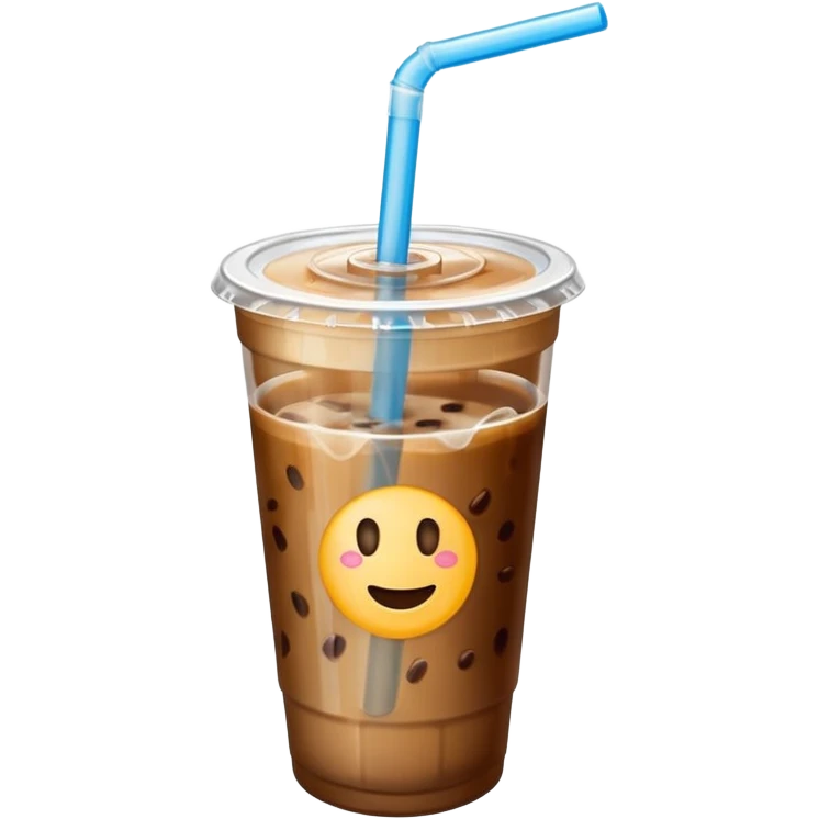  plastic cup of iced coffee with straw emoji