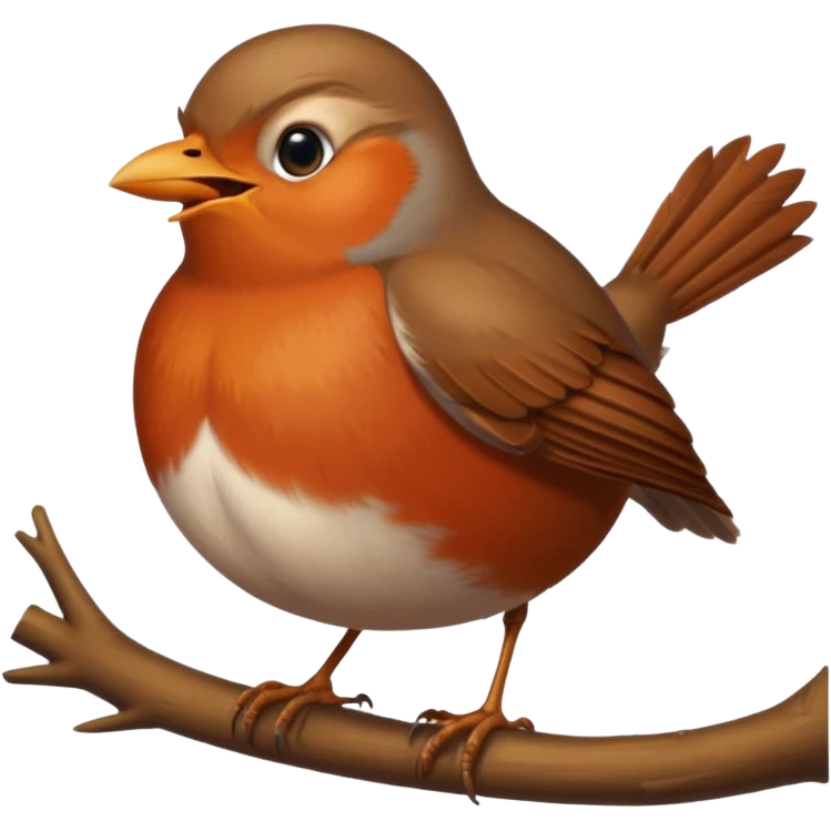 un rouge gorge chante fort emoji