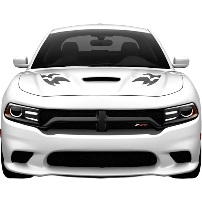 CHARGER DOSH HellCat SRT white and Pattern on the side of the logo HellCat emoji