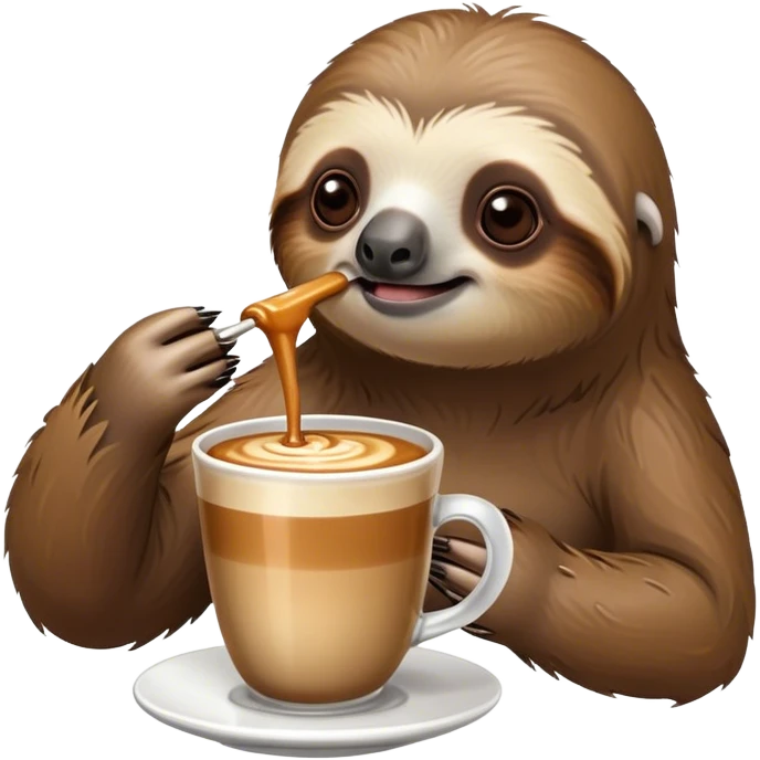 Sloth drinking a caramel latte  emoji