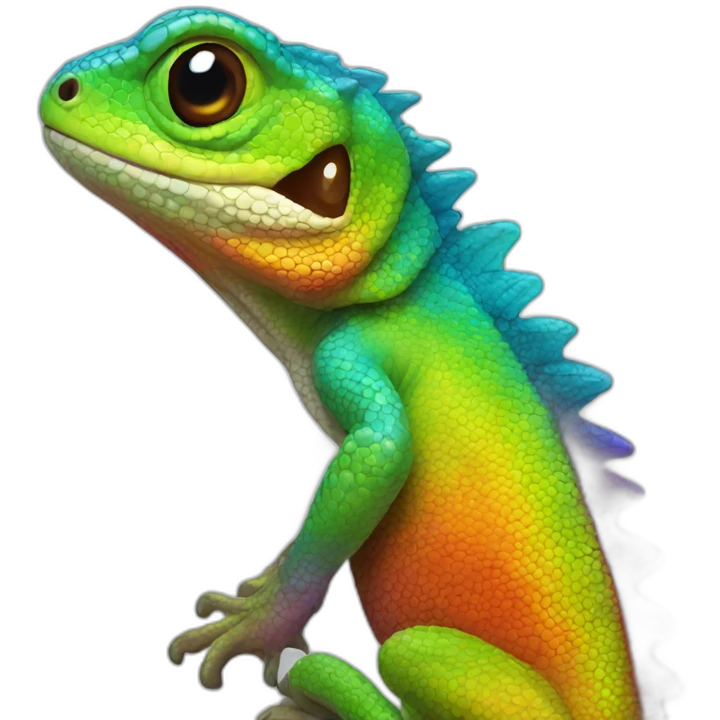 Rainbow lizard emoji