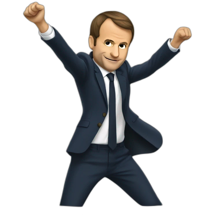 Macron qui fait un dab emoji