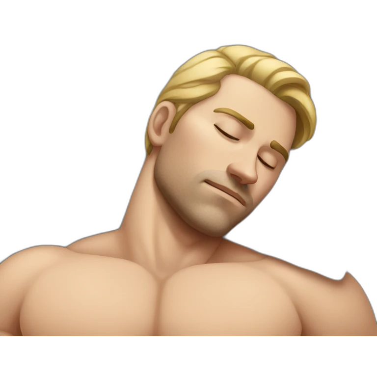 muscular white man sleeping emoji