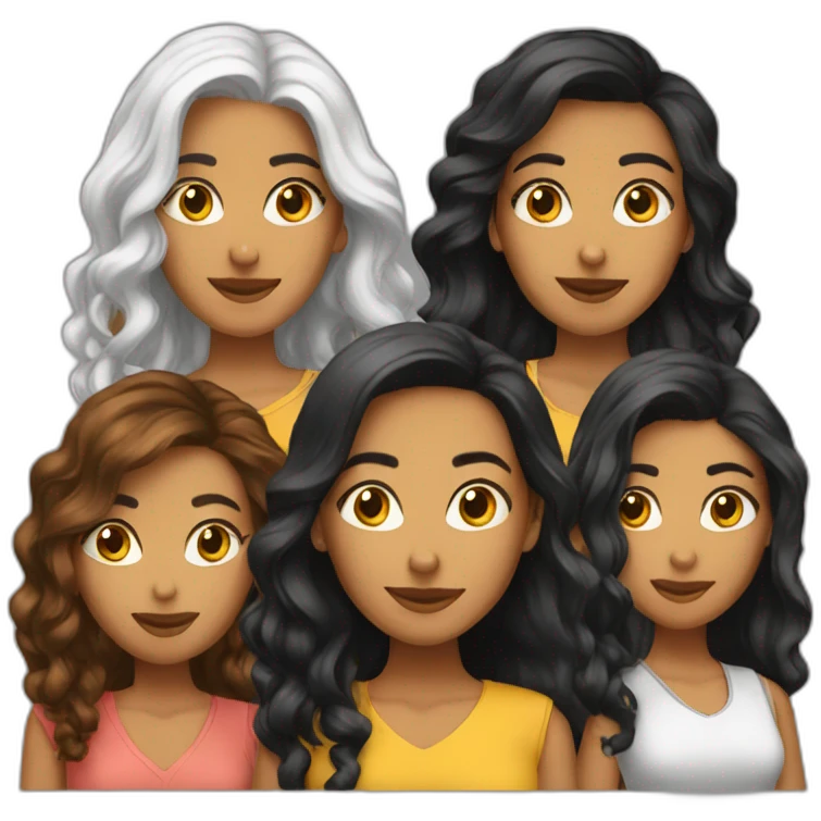 3 latin female friends emoji