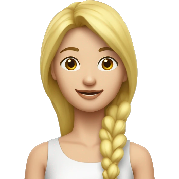 3d девушка брюнетка с зелеными глазами одета в синюю худи emoji