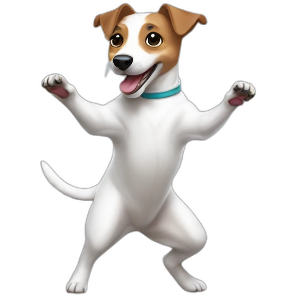 White jack Russell dancing emoji