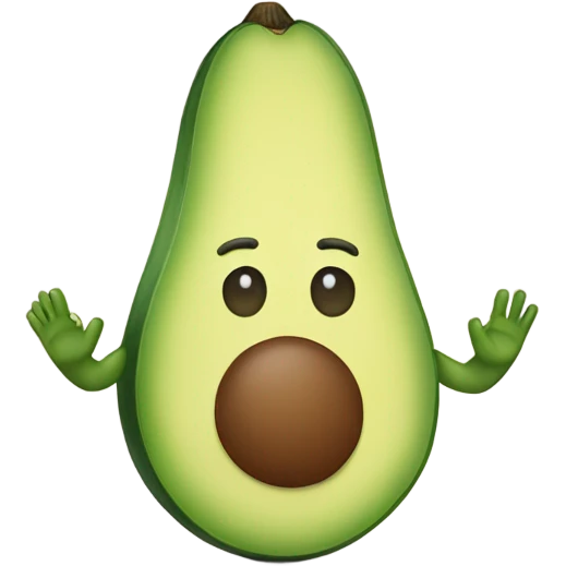 avocado with hands up emoji