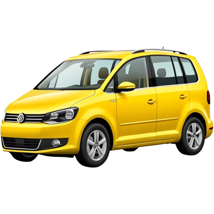 Yellow VW Touran family car from side view emoji