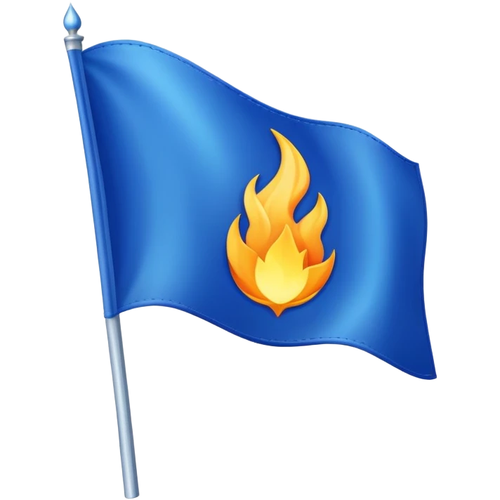 BLUE FLAG WITH FLAME INSIDE  emoji