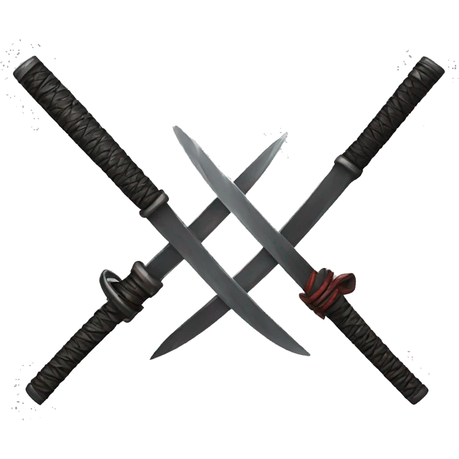 shuriken and katana emoji