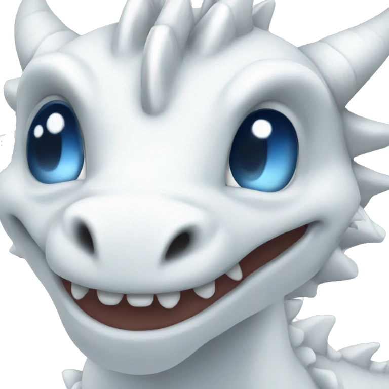white dragon with blue eyes emoji