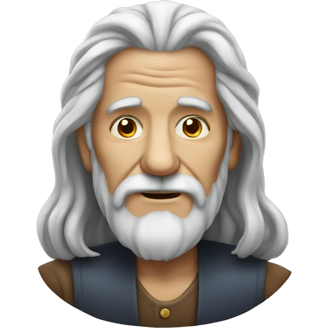 Old man with long hair no beard or mustache emoji