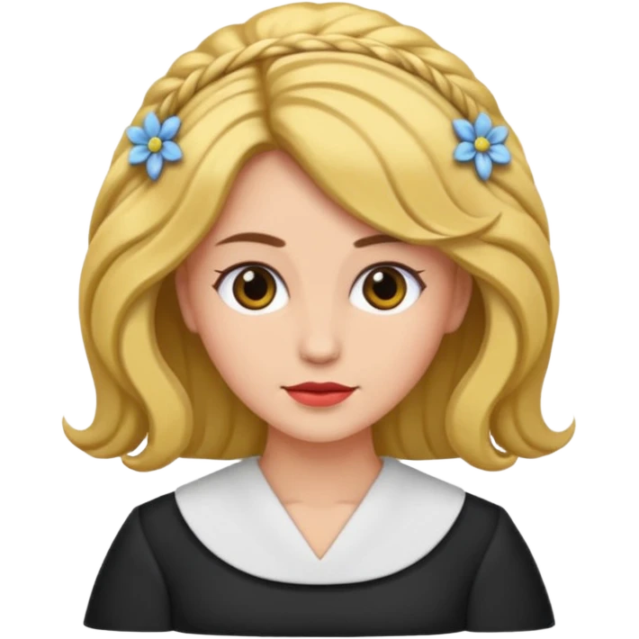 mujer con el pelo recogido para ceremonia emoji
