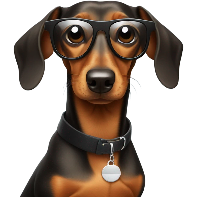 Dachshund wearing sunglasses emoji