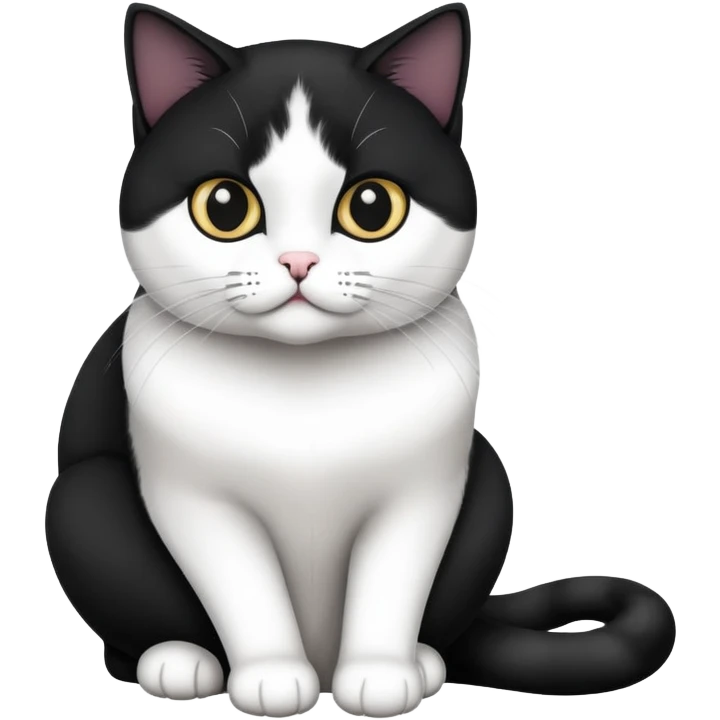 Black and white Devon cat sitting emoji