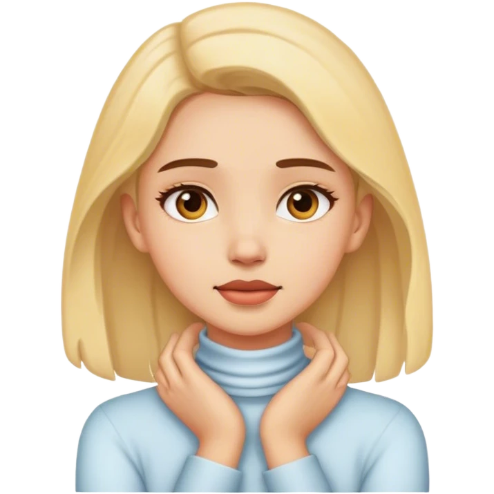 Girl hands on her neck emoji