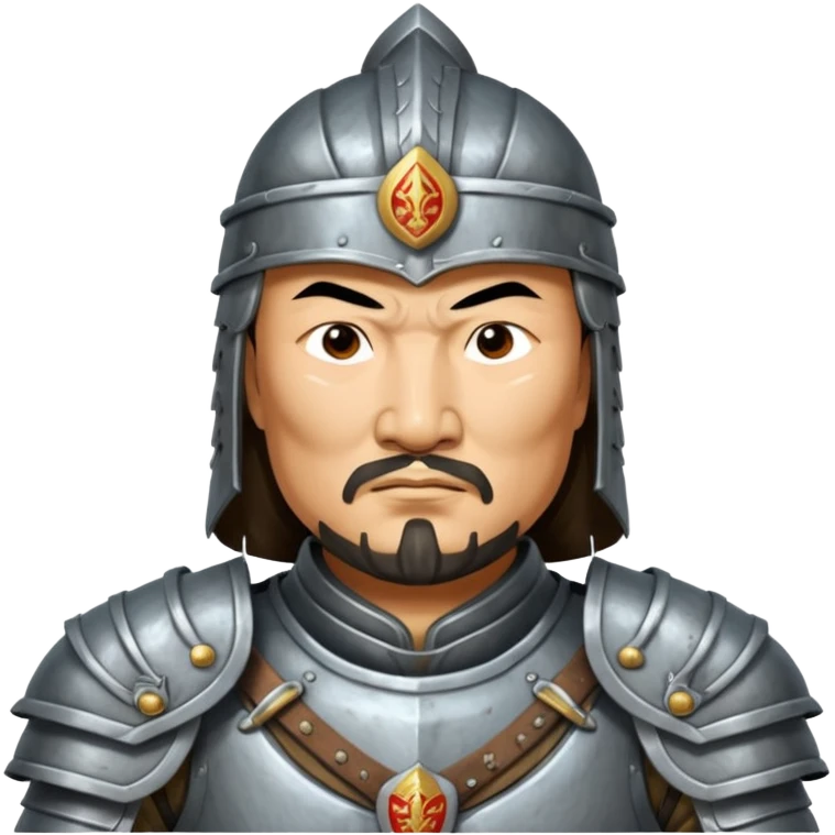 portrait of Genghis Khan in armor emoji